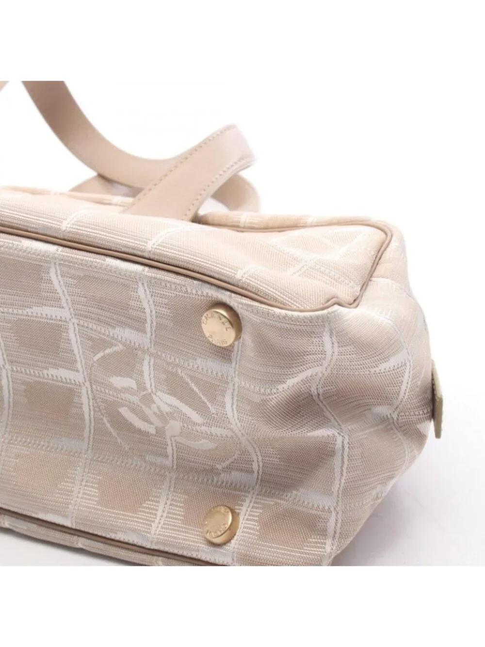 Chanel Handbag New Travel Line Beige Leather